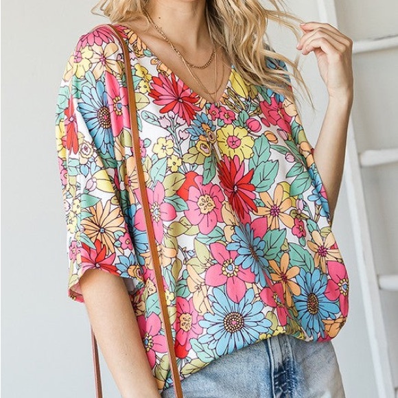 🌿5/$25 First Love by Lovelyn Groovy Doleman Top - Picture 2 of 11